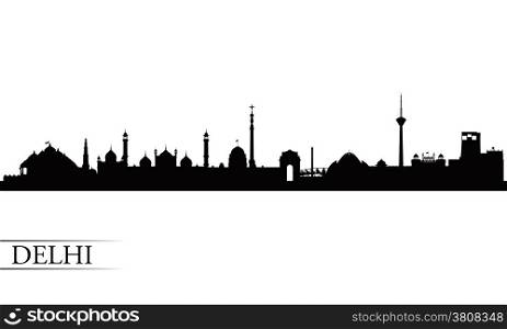 Delhi city skyline silhouette background, vector illustration&#xA;