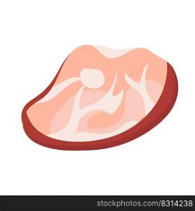 Deli meat ham and salami food icon. Isolated cartoon barbecue steak cooking and beef vector illustration. Gastronomy delicatessen and bacon veal product. Farm grocery delicious animal