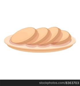 Delicacy foie gras icon cartoon vector. Ham pate. French plate. Delicacy foie gras icon cartoon vector. Ham pate