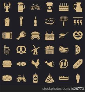 Delicacy icons set. Simple set of 36 delicacy vector icons for web for any design. Delicacy icons set, simple style