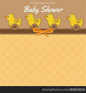 Delicate baby shower card with toys, vector format