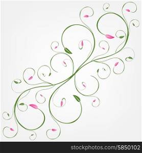 Delicate background of whorls. Decorative elements can be used independently. Vector illustration.