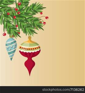 Delicate customizable Christmas card with balls