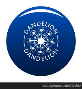 Delicate dandelion logo icon. Simple illustration of delicate dandelion vector icon for any design blue. Delicate dandelion logo icon vector blue