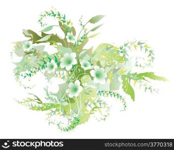 Delicate floral verdure. Color bright decorative background vector illustration EPS-8.