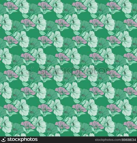 Delicate floral vintage outline endless background. Abstract flower line seamless pattern. Retro style. Design for fabric, textile print, wrapping, cover. Vector illustration. Delicate floral vintage outline endless background. Abstract flower line seamless pattern.