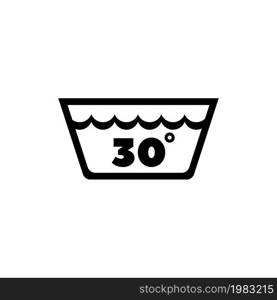 Delicate Gentle Thirty Degrees Washing Laundry. Flat Vector Icon illustration. Simple black symbol on white background. Delicate Washing Laundry sign design template for web and mobile UI element. Delicate Gentle Thirty Degrees Washing Laundry. Flat Vector Icon illustration. Simple black symbol on white background. Delicate Washing Laundry sign design template for web and mobile UI element.