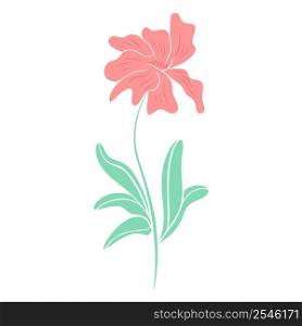 Delicate pink abstract flower vector illustration. Bloom silhouette simple illustration. natural botanical flowering decoration. Delicate pink abstract flower vector illustration