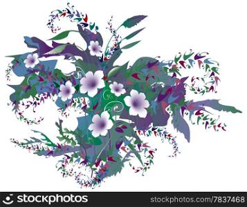 Delicate Purple Flowers. Floral decorative background vector illustration EPS-8.