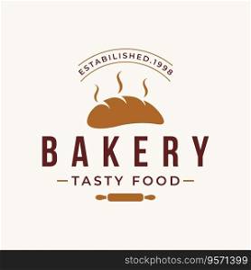 Delicious and tasty organic Fresh Baked Bakery Shop logo retro vintage.Logo for bakery, label or badge, business.