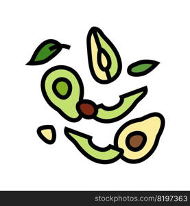 delicious avocado salad color icon vector. delicious avocado salad sign. isolated symbol illustration. delicious avocado salad color icon vector illustration