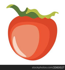 Delicious bright orange ripe persimmon fruit illustration.