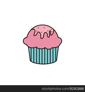 delicious cupcake icon vector illustration template design