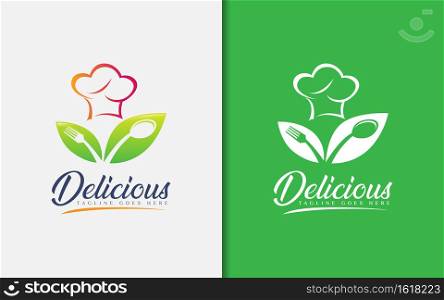 Delicious Food Abstract Logo Design. Graphic Design Element.