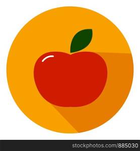 Delicious red apple, illustration, vector on white background.