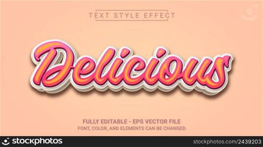Delicious Text Style Effect. Editable Graphic Text Template.