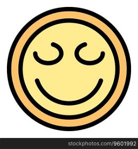 Delight emoji icon outline vector. Happy person. Face fun color flat. Delight emoji icon vector flat