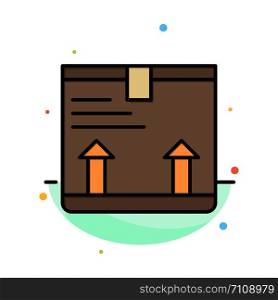 Deliver, Box, Arrow, Up Abstract Flat Color Icon Template