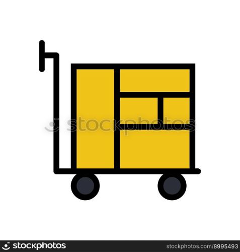 Deliver items icon line isolated on white background. Black flat thin icon on modern outline style. Linear symbol and editable stroke. Simple and pixel perfect stroke vector illustration