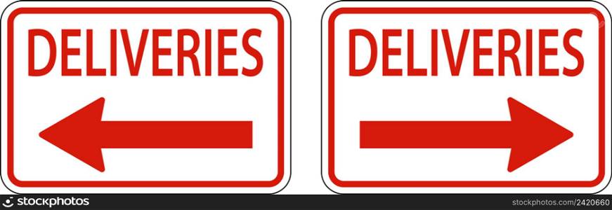 Deliveries Left Arrow,Right Arrow Sign On White Background