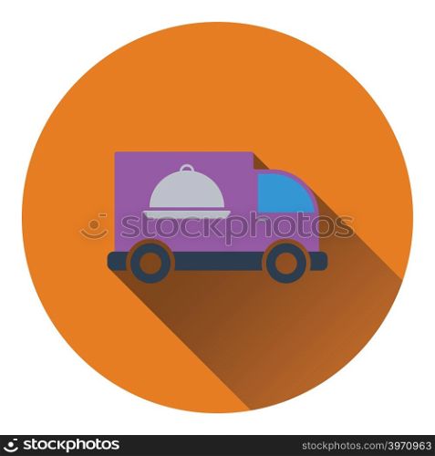 Delivering car icon. Flat design. Vector illustration.