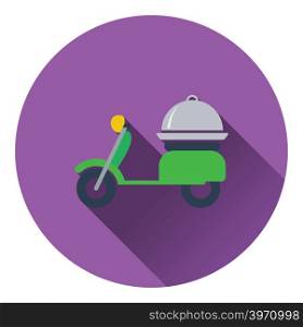 Delivering motorcycle icon. Flat design. Vector illustration.