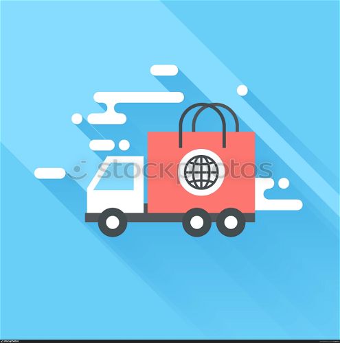 delivery. Abstract vector illustration of delivery flat design concept.