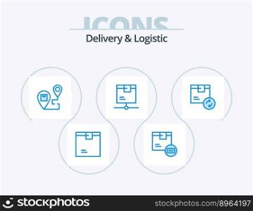 Delivery And Logistic Blue Icon Pack 5 Icon Design. network. delivery. shipping. shipping. location