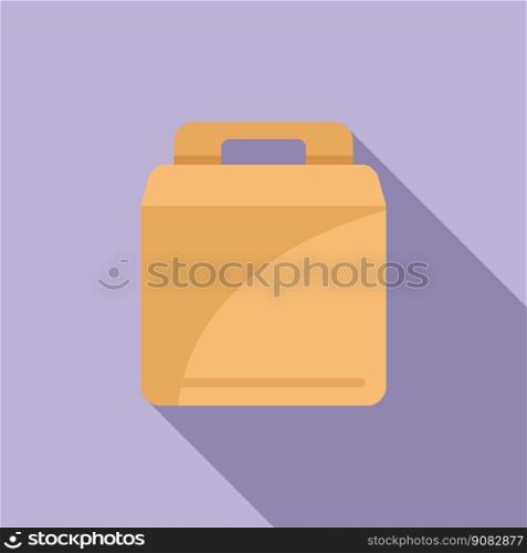 Delivery bag icon flat vector. Fast food. Pack box. Delivery bag icon flat vector. Fast food