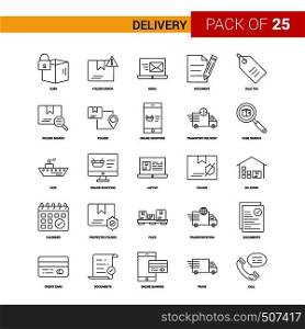 Delivery Black Line Icon - 25 Business Outline Icon Set