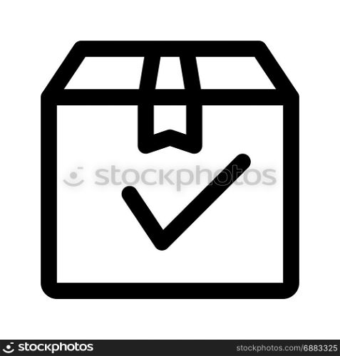 delivery box check, icon on isolated background