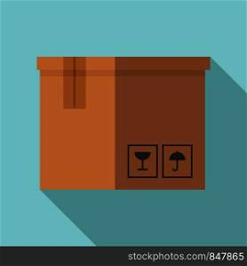 Delivery box icon. Flat illustration of delivery box vector icon for web design. Delivery box icon, flat style