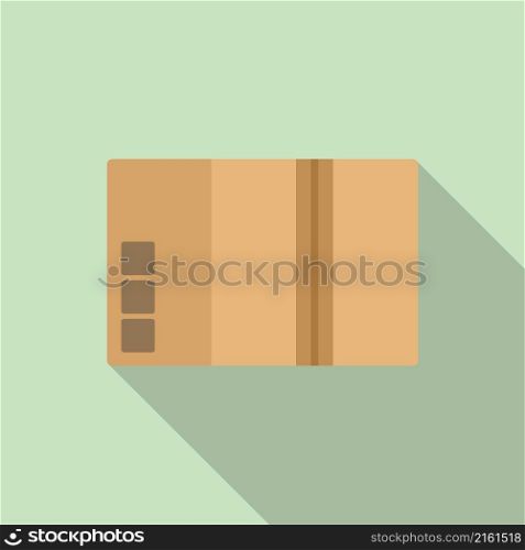 Delivery box icon flat vector. Cardboard package. Empty carton. Delivery box icon flat vector. Cardboard package