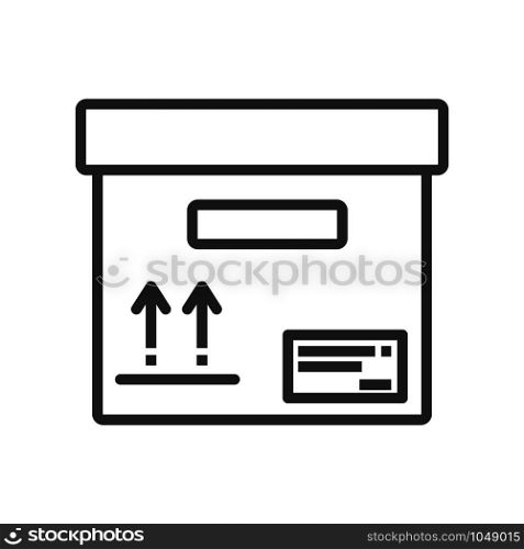 Delivery box icon. Outline delivery box vector icon for web design isolated on white background. Delivery box icon, outline style