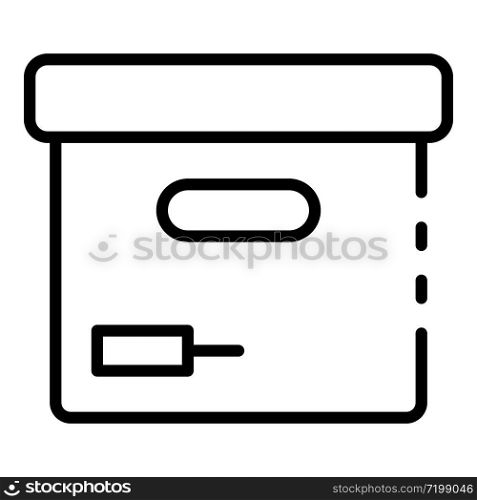 Delivery box icon. Outline delivery box vector icon for web design isolated on white background. Delivery box icon, outline style