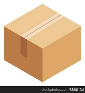 Delivery box icon. Shipping cardboard package. Isometric icon isolated on white background. Delivery box icon. Shipping cardboard package. Isometric icon