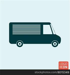 Delivery bus icon. Delivery bus logo. Delivery bus symbol. Cargo bus icon. Vehicle icon isolated. Transport icon minimal design. Vector illustration.. Vehicle icon isolated