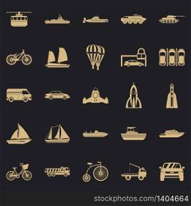 Delivery by transport icons set. Simple set of 25 delivery by transport vector icons for web for any design. Delivery by transport icons set, simple style