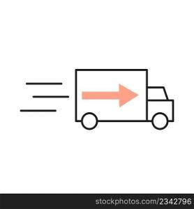 Delivery car arrow. Gift box icon. Express delivery icon. Vector illustration. stock image. EPS 10.. Delivery car arrow. Gift box icon. Express delivery icon. Vector illustration. stock image. 