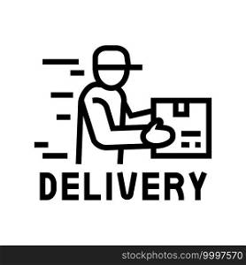 delivery courier free shipping line icon vector. delivery courier free shipping sign. isolated contour symbol black illustration. delivery courier free shipping line icon vector illustration