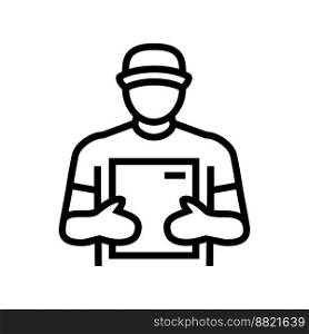 delivery courier line icon vector. delivery courier sign. isolated contour symbol black illustration. delivery courier line icon vector illustration