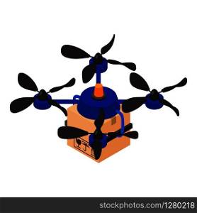 Delivery drone icon. Isometric illustration of delivery drone vector icon for web. Delivery drone icon, isometric style