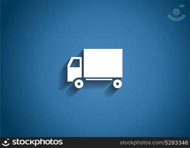 Delivery Glossy Icon Vector Illustration on Blue Background. EPS10. Delivery Glossy Icon Vector Illustration