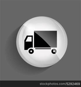 Delivery Glossy Icon Vector Illustration on Gray Background. EPS10. Delivery Glossy Icon Vector Illustration