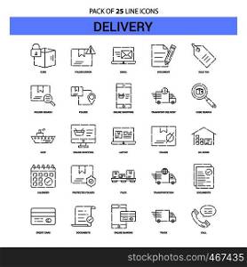 Delivery Line Icon Set - 25 Dashed Outline Style