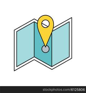 Delivery map location pin design. Delivery and map, location pointer, marker place delivery, mark point delivery, direction destination delivery, position label delivery, gps delivery illustration