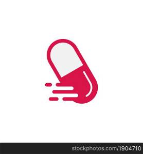 delivery medicine capsule pill logo design