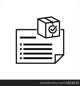 Delivery Note Icon, Delivery Receipt, Challan, Document, Bill Form Paperwork Vector Art Illustration