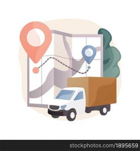 Delivery point abstract concept vector illustration. Delivery point validation, courier driver app, shipping company, post office, tracking application, pick up parcel abstract metaphor.. Delivery point abstract concept vector illustration.