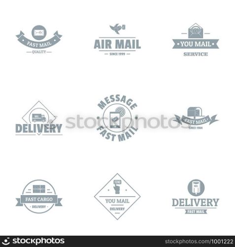 Delivery point logo set. Simple set of 9 delivery point vector logo for web isolated on white background. Delivery point logo set, simple style